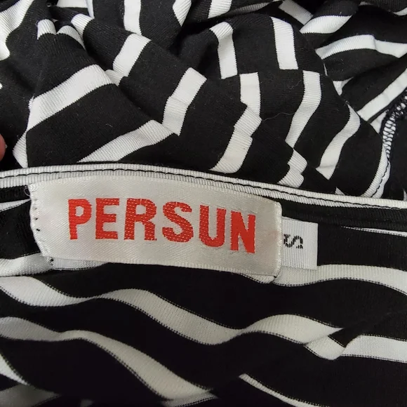Persun black and white striped romper size small - Picture 3 of 5